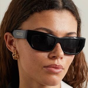 Gucci Women's Black Rectangular Sunglasses